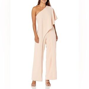 Adrianna Papell Blush Jumpsuit with Tie Waist